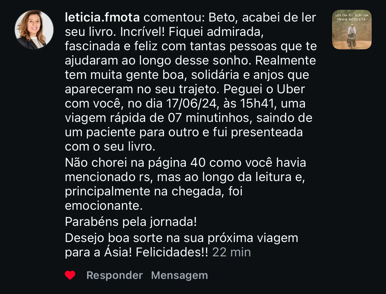 Depoimento real de leitor 1 de 6